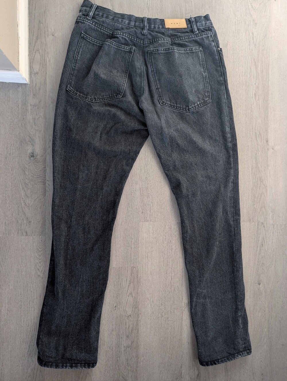 MNML Skeleton Bone Print Black Jeans Grunge Alt Fashion Streetwear Sz 38 X 34 - Picture 4 of 10